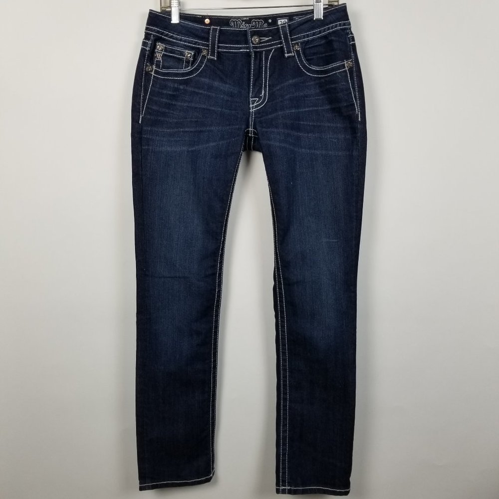 Miss Me Straight Leg Dark Wash Jeans 29x32